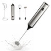 Milk Frother Handheld, Electric Milk Foamer with 2 Whisks &