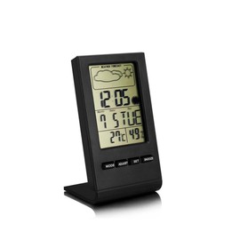 Digital Thermometer Monitor, Accurate Desktop Humidity Meter with Clock Date for Home Office Wine Cellar (Black)