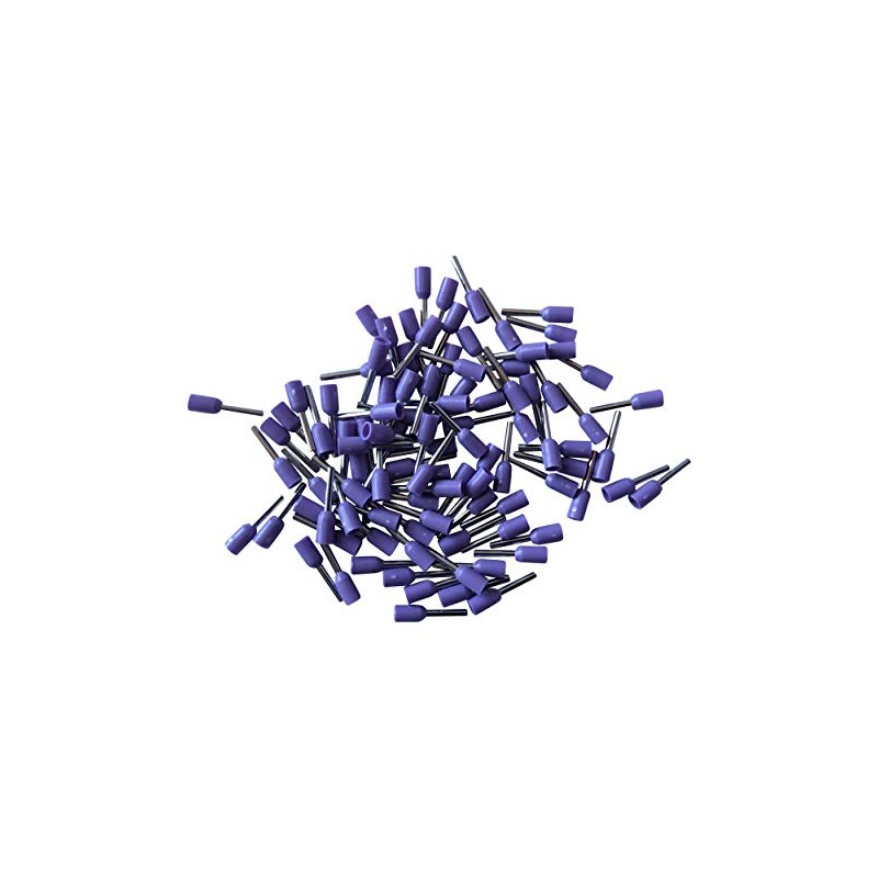 GTSE 100 pcs Violet Single Entry 0.25mm² Bootlace Ferrule Connector