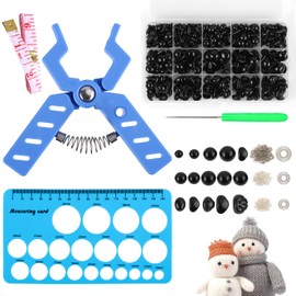 Sicherheitsaugen-Werkzeug, Sicherheitsaugen-Schnapp-Häkelwerkzeug mit 566 Ausgestopften Häkelaugen und -Nasen Sicherheitsaugenzange zum Häkeln von Amigurumi 5-30mm Zubehör zur Spielzeugherstellung