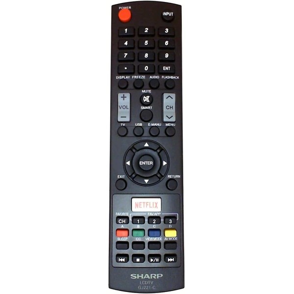 Sharp Gj221-c Oem Hdtv Remote Control For Lc-40le653u, Lc-43le653u