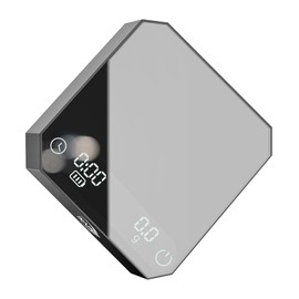 IKAPE Mini Digital Coffee Scale with Timer, 2kg/0.1g Precision, Rechargeable, Drip Espresso & Pour-Over, Tare Function, LED Display (Black)