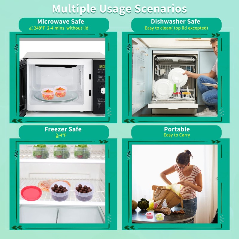 ENHYIVE 15 Pack Small Plastic Containers with Lids, 8 Oz