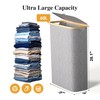 Slim Laundry Hamper, 60L Waterproof Narrow Laundry Basket with Lid