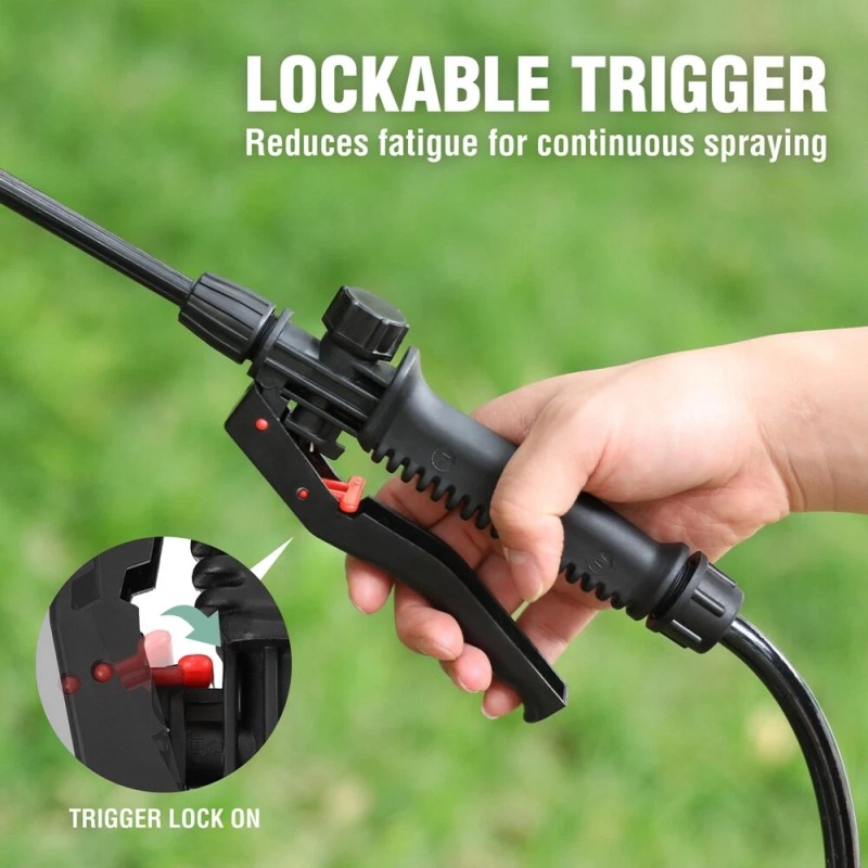 HAUSHOF 4Gal Battery Powered Backpack Sprayer 4Nozzle 70PSI HighPressure Sprayer