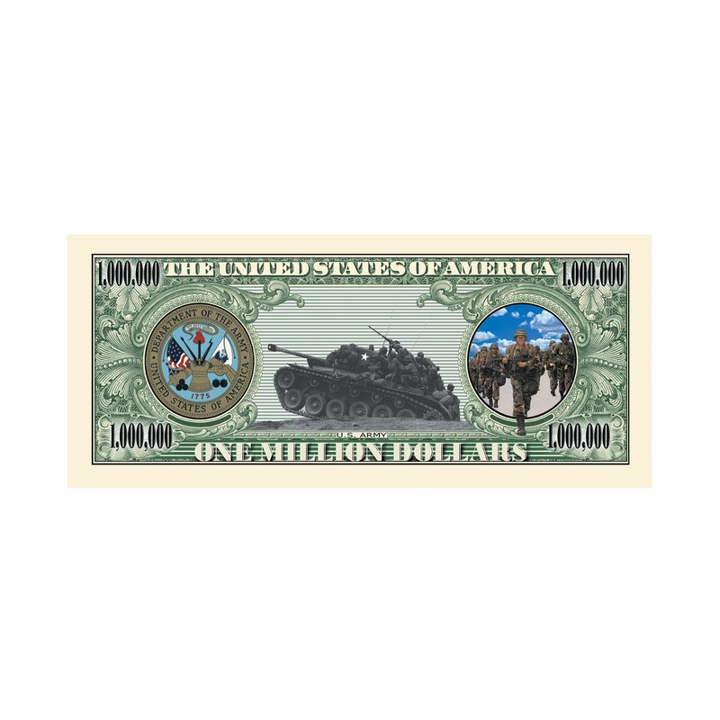 U.S. Army $Million Dollar$ Novelty Bill Collectible