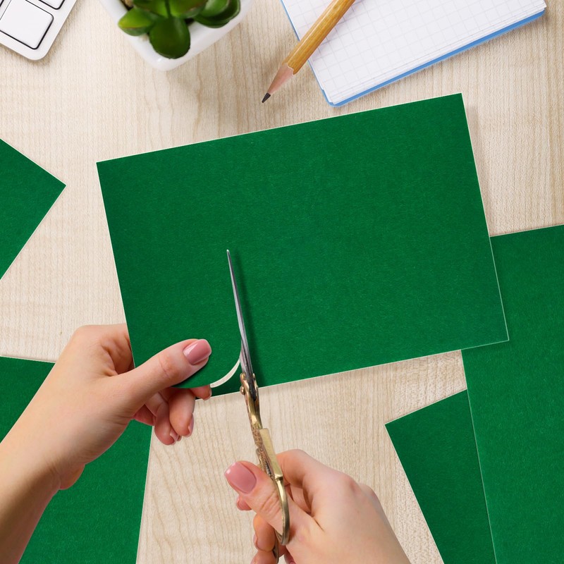 BOUBONI 10PCS Green Self Adhesive Felt Fabric Sheets Sticky Felt