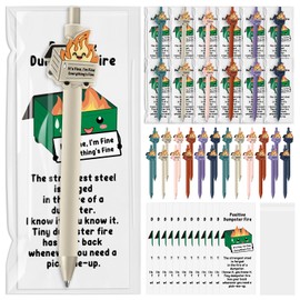 Sayglossy 30 Sets Dumpster Fire Gifts Funny Ballpoint Pens and Bookmarks Employee Emotional Support Appreciation Gifts Bulk for Office Coworkers Staff Team
