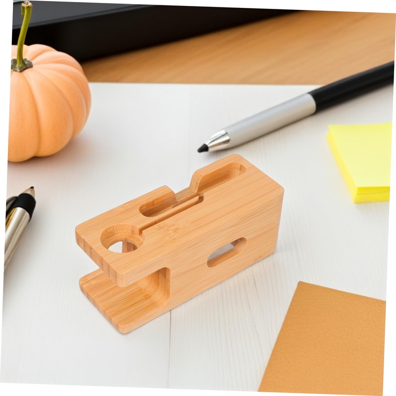 TEHAUX Bamboo Wood Charging Station Desk Organizer Cell Phone Docking