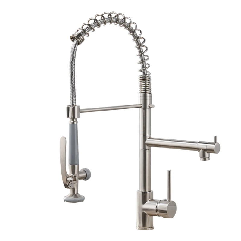 Modern Single-Hole Pull Kitchen Faucet Contemporary Made China 304 Stainless