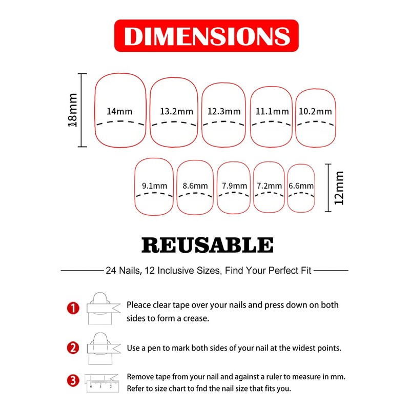Valentine’s Day Press on Nails Short Square Fake Nails French