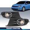 PIT66 Fog Light Kit Chrome Black Bezel Compatible with Volkswagen