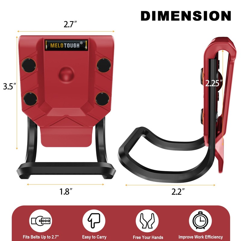 MELOTOUGH Hammer Holder for Tool Belt, Hammer Holster, Hammer Loop,