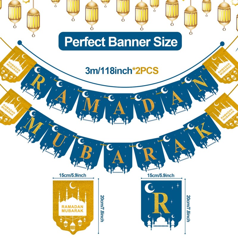 Ramadan Banner Decorations, Ramadan Mubarak Decorations for Home Ramadan Mubarak