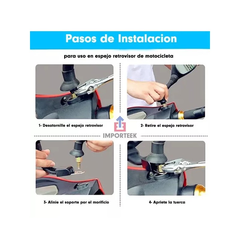Importeek Soporte Base Sujetador De Celular Universal Bicicleta Motos