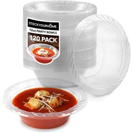 Stock Your Home Clear Plastic Bowls 12 oz (720 Pack), Elegant Disposable Bowls for Parties, Dinner, Appetizers, Soup or Salad