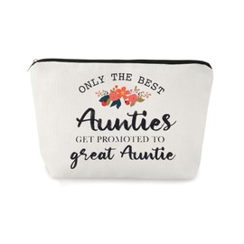 Aunt Makeup Bag Gifts from Nephew Niece Auntie Birthday Christmas Gifts for Women Auntie Floral Makeup Bag for Women New Aunt to be Gifts Travel Zipper Pouch Aunt Retirement Gifts Bags for Her