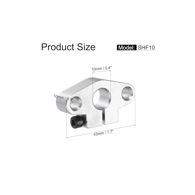 sourcing map 2pcs SHF10 Aluminum Linear Rod Rail Shaft Support