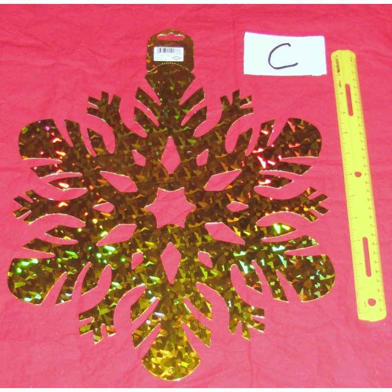 Beistle 14 inch Prismatic GOLD Snowflake Cutout 1 piece, Assorted