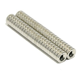 [No Brand] N35 Neodymium Neodymium Magnets, Set of 50! 0.4 x 0.1 inches (10 x 3 mm), Round Strong Magnet