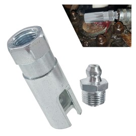 Car 90 Degree Grease Coupler with 1/8 inch NPT Threads - Push on Slotted Right Angle Grease Gun Coupler Adapter - Grease Connector Accessories for Standard 1/8 inch NPT Grease Hoses