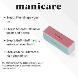 Manicare Manicare 3 Pack 4 Way Buffing Block For Nails, Removes Ridges And Creates An Instant High Gloss Shine, Easy To Use Manicure Tool For Shaping, Smoothing and Polishing Nails