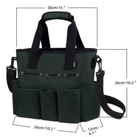 igadgitz home U7242 Garden Tool Storage Bag, Garden Tool Holder, Gardening Tote Bag, Garden Tool Carrier with Shoulder Strap - Green