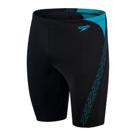 Speedo Men's Hyper Boom Splice II Swim Trunks Black/Blue, 1