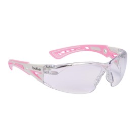 Bolle Bollé Safety 40254, Rush+ Small Safety Glasses Platinum®, Pink & White Frame, Clear Lenses