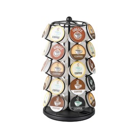 Nifty K Cup Holder – Compatible with K-Cups, Coffee Pod Carousel | 35 K Cup Holder, Spins 360-Degrees, Lazy Susan Platform, Modern Black Design, Home or Office Kitchen Counter Organizer