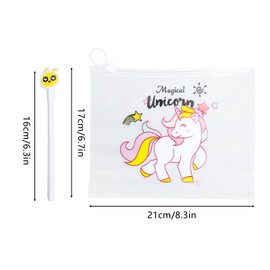 60pcs Cartoon Gel Ink Pens Comfortable Penholder Cute Writing Pen Set with Pouch for Kids Girls Students