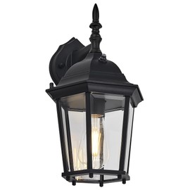 Design House 589564 Oak Creek Outdoor Wall Light Dusk to Dawn Downlight, Black