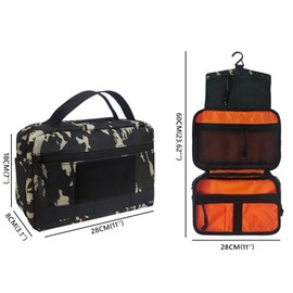 Milageto Toiletry Organizer Wash Bag Versatile Wear Resistant Water Resistant Cosmetic Case Skincare Supplies Bag for Outdoor Camping