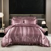 Blush Pink Queen Comforter Set Silk Like Satin Bedding Set