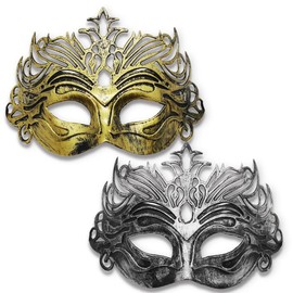SALUDABLE Mask, Venetian Mask, Ball, Cosplay, Masquerade Mask, Set of 2 (Crown)