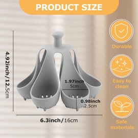 Silicone Egg Boiler Rack Freestanding Egg Boiler Eggs Cooker Hard Boiled Eggs Boilers Eg g Molds for Cooking Holds 6 Eg g Poached (COLOR:grey)