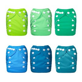 ALVABABY Newborn Cloth Diapers,Reusable Cloth Diaper for Preemie,6pcs Diaper Covers with 12 Newborn Diaper Inserts, Less Than 12pounds Baby