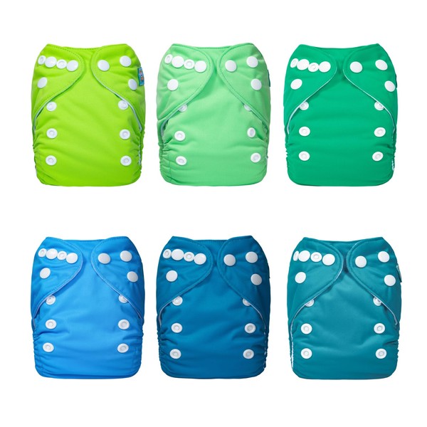 ALVABABY Newborn Cloth Diapers,Reusable Cloth Diaper for Preemie,6pcs Diaper Covers
