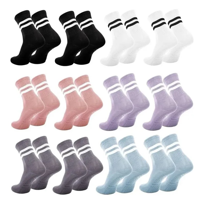 16par Calcetines Yoga Calcetas Antiderrapantes Pilates Mujer