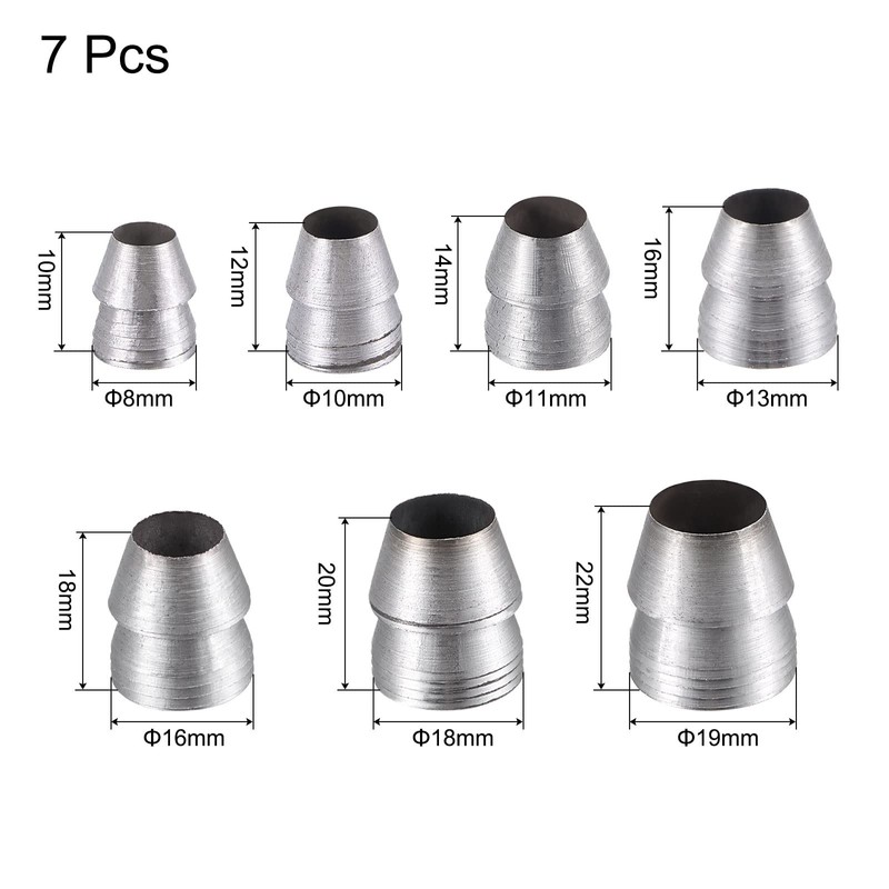 sourcing map 7-Piece Round Steel Handle Wedges Set for Axe