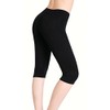 Women's 3/4-Length Sports Capri Leggings Underskirt Short Leggings - Elastic