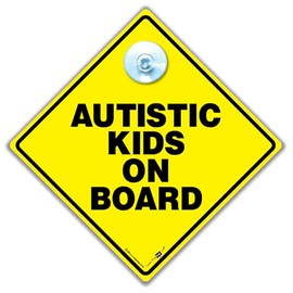 Autistic Kids On Board Car Sign, Autistic Baby on Board Sign, Autistic Person Car Sign, Autism Sign, Autism Awareness Sign 14cm x 14cm