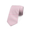 Ambesonne Necktie, Basic Picnic Gingham Check, 3.7", Pale Pink White
