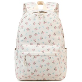 Kids Backpack for Preschool Boys Girls Kindergarten Bookbag 15 inch Toddler Travel School Bag Fits Age 3-8 (Pink Floral Blue Bow)