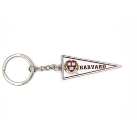 Harvard Pennant Key Chain White