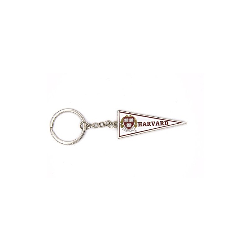 Harvard Pennant Key Chain White