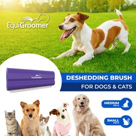 EasyGroomer Deshedding Brush for Dogs Cats | Purple | Undercoat Tool for Large and Small Pets | Comb Removes Loose Dirt, Hair and Fur | Perfect Clean for Short and Long Hair Grooming Shedding