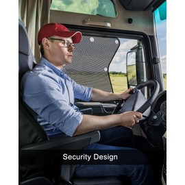 1 Pair Trucks Side Window Shades Fit for Freightliner Volvo VNL International Trucks, Mesh Semi Truck Accessories Interior for Sunshade Glass Protection UV Protection (Suction Cup)