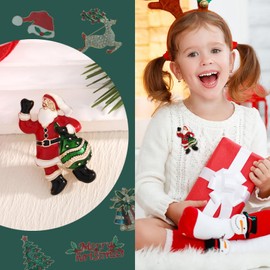 Christmas Brooch Set, 9-Piece Christmas Brooch Decoration, Christmas Rhinestone Brooch, Suitable for Handmade DIY Decoration, Christmas Hats, Christmas Socks, Shirts etc, Metal