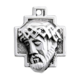 Extel Head of Christ Sterling Silver Medal Pendant Necklace